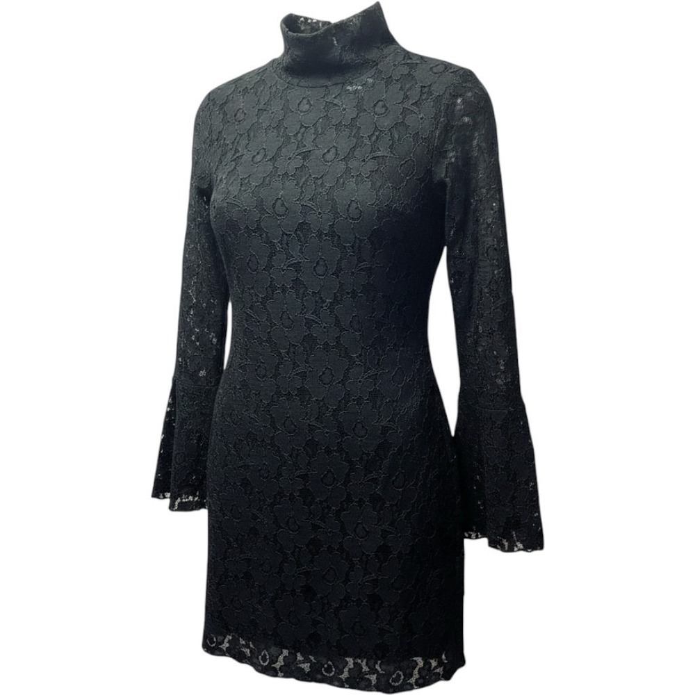 INC International Concepts M Black Lace LBD Dress Y2K Whimsigoth Evening Vintage